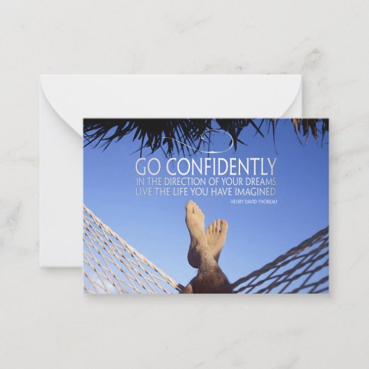 ヘンリーダビッドソロー感動的引用文自信 ノートカード (正面)