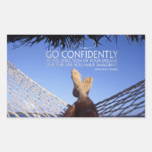 ヘンリーダビッドソロー感動的引用文自信 長方形シール (正面)