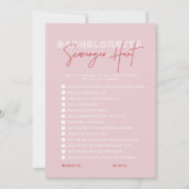 ヘンリーピンクレッドバチェロレッテスカベンジャー狩りカード 招待状 (正面)