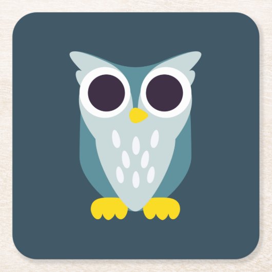 ヘンリーフクロウ スクエアペーパーコースター (正面)