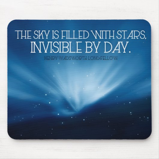 ヘンリーワズワースロングフェロー感動的引用文スカイ マウスパッド (正面)