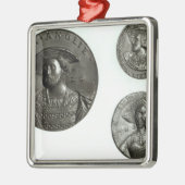 ヘンリー八世およびアン・ブーリンを描写する硬貨 メタルオーナメント (左)