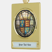 ヘンリー八世ステンドグラスTudorの王室のな紋章付き外衣 ゴールドプレートバナーオーナメント (左)