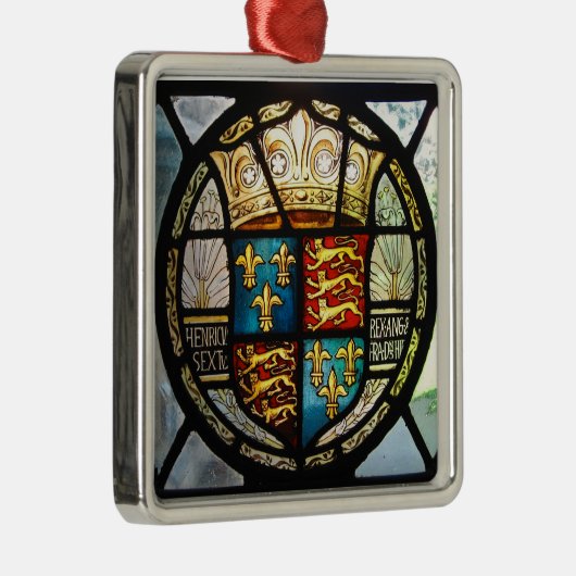 ヘンリー八世ステンドグラスTudorの王室のな紋章付き外衣 メタルオーナメント (右)