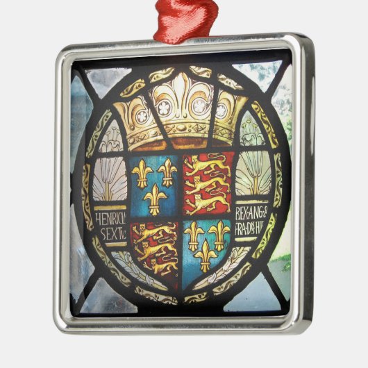 ヘンリー八世ステンドグラスTudorの王室のな紋章付き外衣 メタルオーナメント (左)