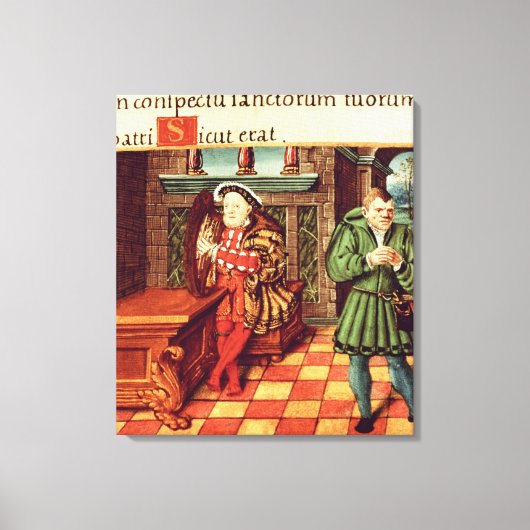 ヘンリー八遊世は竪琴を馬鹿なウィルと一緒に キャンバスプリント (正面)