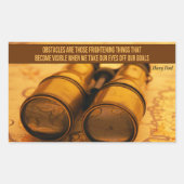 ヘンリー感動的フォード引用文「障害物」 長方形シール (正面)