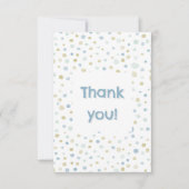 ヘンリー紙吹雪水色ドットサンキューカード サンキューカード (正面)