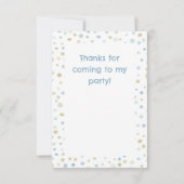 ヘンリー紙吹雪水色ドットサンキューカード サンキューカード (裏面)