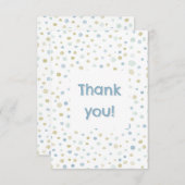 ヘンリー紙吹雪水色ドットサンキューカード サンキューカード (正面/裏面)