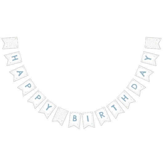 ヘンリー紙吹雪水色ドットバンティング国旗 バンティングフラッグ (全)