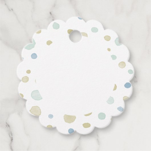 ヘンリー紙吹雪水色ドットメッセージカード フェイバータグ (正面)