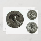 ヘンリー8世とアン・ボレーアンを描いたコイン ポストカード (正面/裏面)