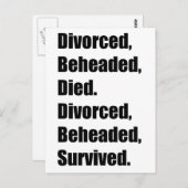 ヘンリー8世の六人の妻 ポストカード (正面/裏面)