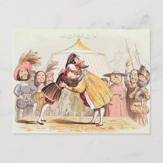 ヘンリー8世(1491年~1547年)とフランスのフランシス1世(14年) ポストカード (正面)