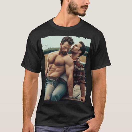 ヘンリー・カヴィルとクリス・エヴァンスの二大スター Tシャツ (正面)
