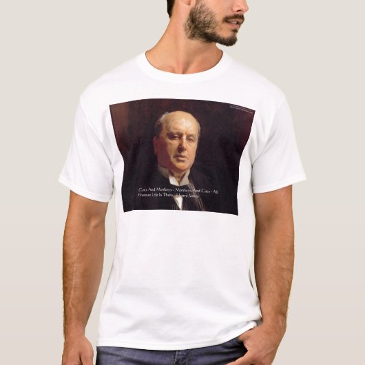 ヘンリー・ジェームズ「サルと猫」賢者の名言ギフト Tシャツ (正面)