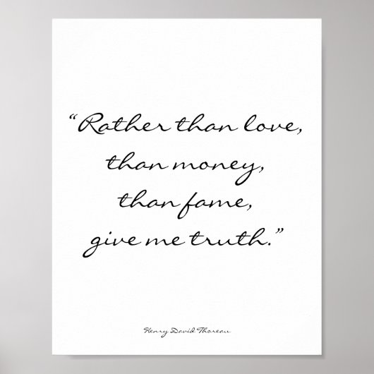 ヘンリー・デイヴィッド感動的・ソロー引用文・アート ポスター (正面)