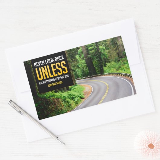 ヘンリー・デイヴィッド感動的・ソロー引用文「戻る」 長方形シール (封筒)