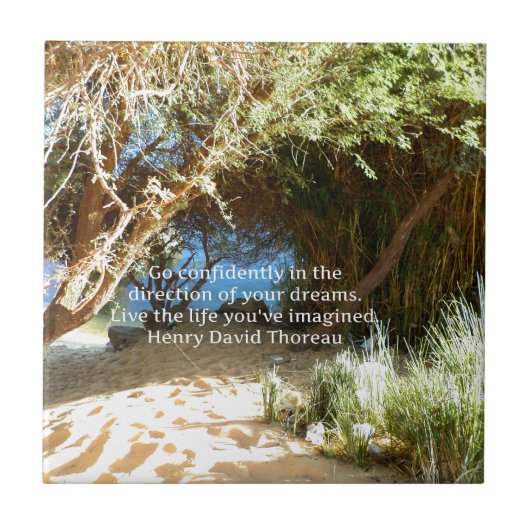 ヘンリー・デイヴィッド・ソローやる気を起こさせる・ドリームの引用 タイル (正面)
