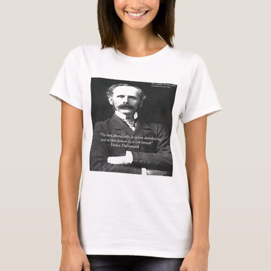 ヘンリー・ドラモンド "Love 4Ever" 愛の引用ギフト Tシャツ (正面)