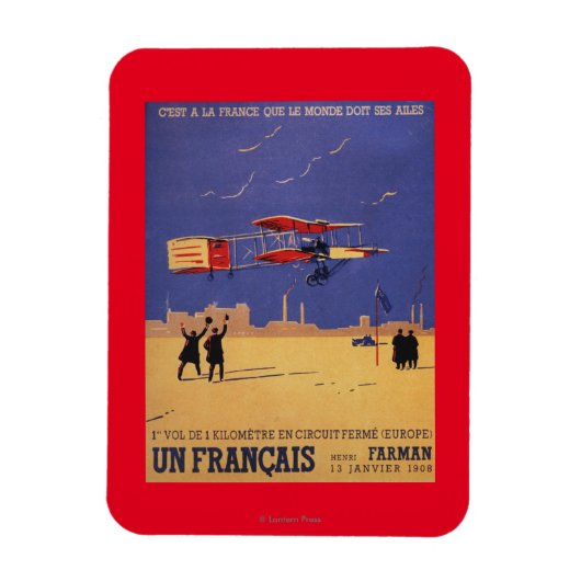 ヘンリー・ファーマンがイッシー・レ・ムーリノーを飛ぶ マグネット (縦)