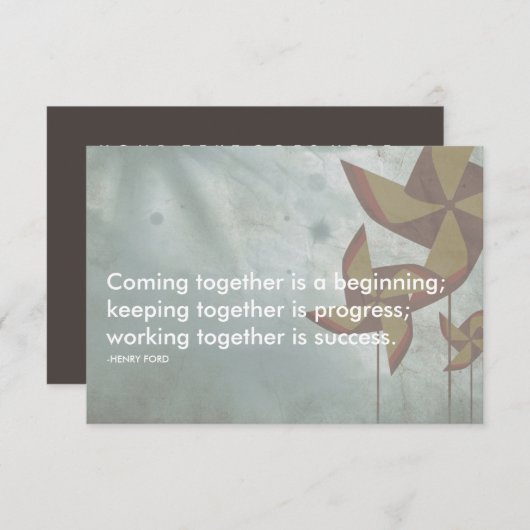 ヘンリー·フォードの成功引用文 招待状 (正面/裏面)