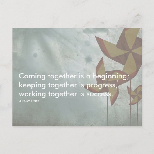 ヘンリー・フォード成功引用文 ポストカード (正面)