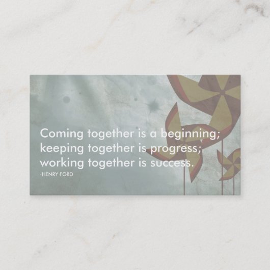 ヘンリー・フォード成功引用文 名刺 (正面)