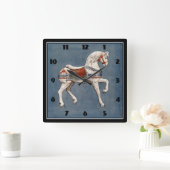 ヘンリー・マーフィーの回転木馬の馬 スクエア壁時計 (ホーム)