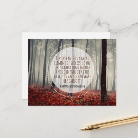 ヘンリー・ロングフェロー感動的引用文忍耐力 ポストカード (正面/裏面インサイチュ)