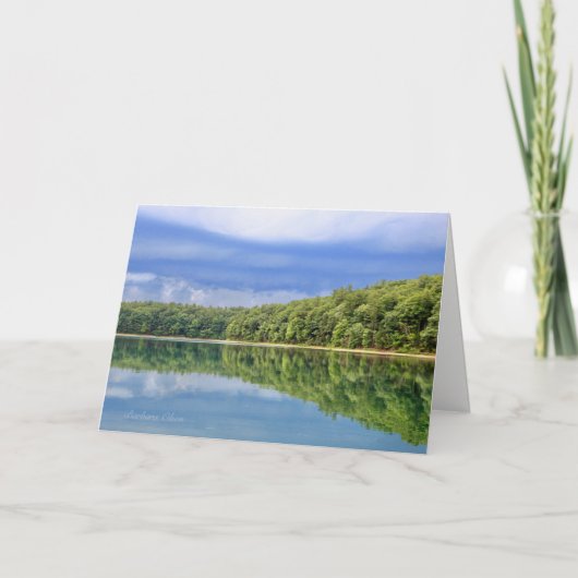 ヘンリー・D・ソローの引用文があるウォルデン池: カード (正面)