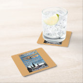 ヘンリーFarmanは飛んでいるな人の広告宣伝ポスターを飛ばします スクエアペーパーコースター (インサイチュ)