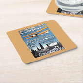 ヘンリーFarmanは飛んでいるな人の広告宣伝ポスターを飛ばします スクエアペーパーコースター (アングル)