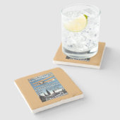 ヘンリーFarmanは飛んでいるな人の広告宣伝ポスターを飛ばします ストーンコースター (横)