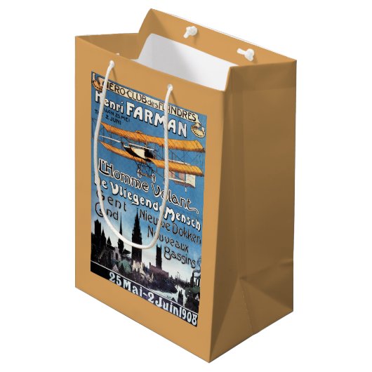 ヘンリーFarmanは飛んでいるな人の広告宣伝ポスターを飛ばします ミディアムペーパーバッグ (正面アングル)