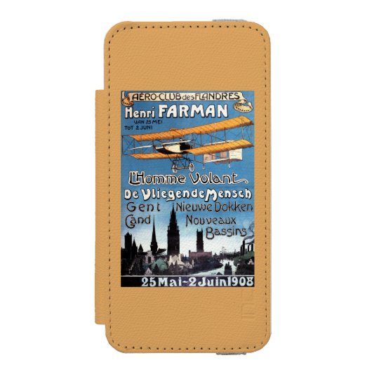 ヘンリーFarmanは飛んでいるな人の広告宣伝ポスターを飛ばします Incipio iPhoneウォレットケース (フォリオ 正面)