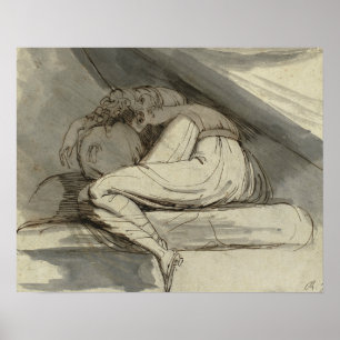 ヘンリーFuseli -カールする女性のモデル ポスター
