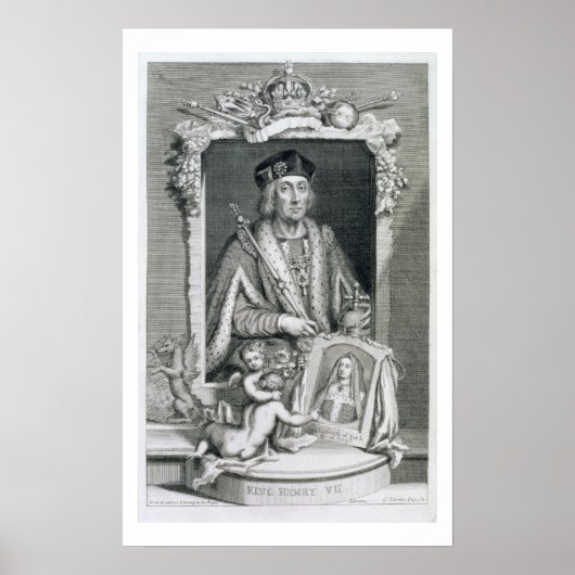 ヘンリーVII (1457-1509)1485年のイギリス王、 ポスター (正面)