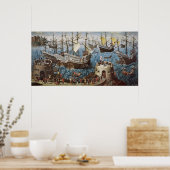 ヘンリーVIIIがHenry Grace a Dieuに搭乗 ポスター (キッチン)