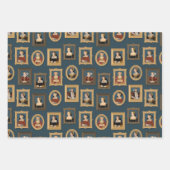 ヘンリーVIII六妻ポートレートフレームティール(緑がかった色) ラッピングペーパーシート (正面3)