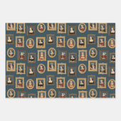 ヘンリーVIII六妻ポートレートフレームティール(緑がかった色) ラッピングペーパーシート (正面2)