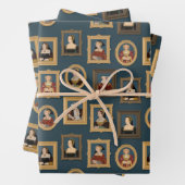 ヘンリーVIII六妻ポートレートフレームティール(緑がかった色) ラッピングペーパーシート (インサイチュ)