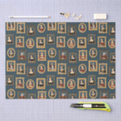 ヘンリーVIII六妻ポートレートフレームティール（緑がかった色） 薄葉紙 (クラフト)