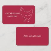 ヘン農家エッグズチキンマゼンタ 名刺 (正面/裏面)