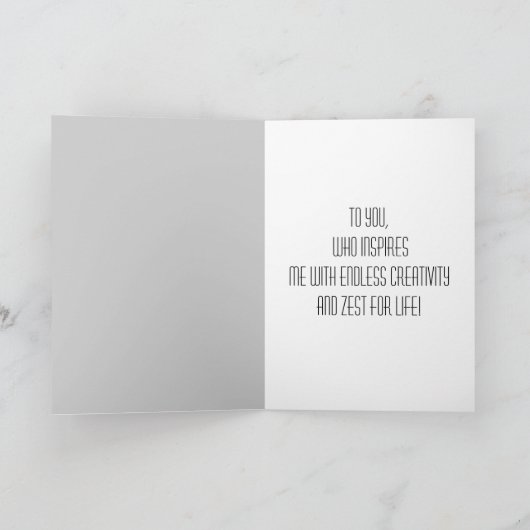 ヘン(ファッション)誕生日ハイアートカード カード (内部)