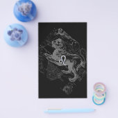 ヘヴェリウスによるレオ座の星座図のクローム仕上げ ヴィンテージ天文学 チラシ (シングル)