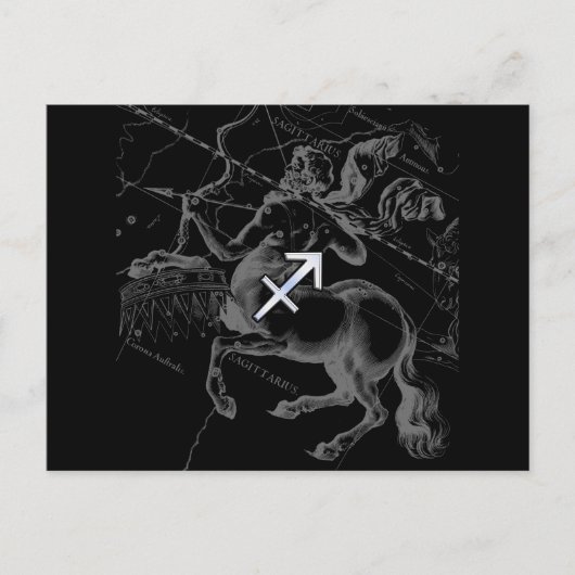 ヘヴェリウス風のクロームサジタリウス星座記号 ポストカード (正面)
