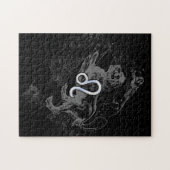 ヘヴェリウス風のレオ星座マップのクローム仕上げ ジグソーパズル (横)