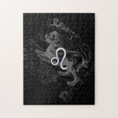 ヘヴェリウス風のレオ星座マップのクローム仕上げ ジグソーパズル (縦)